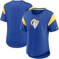 Haut tendance Nike Heather Royal Los Angeles Rams pour femme avec logo principal