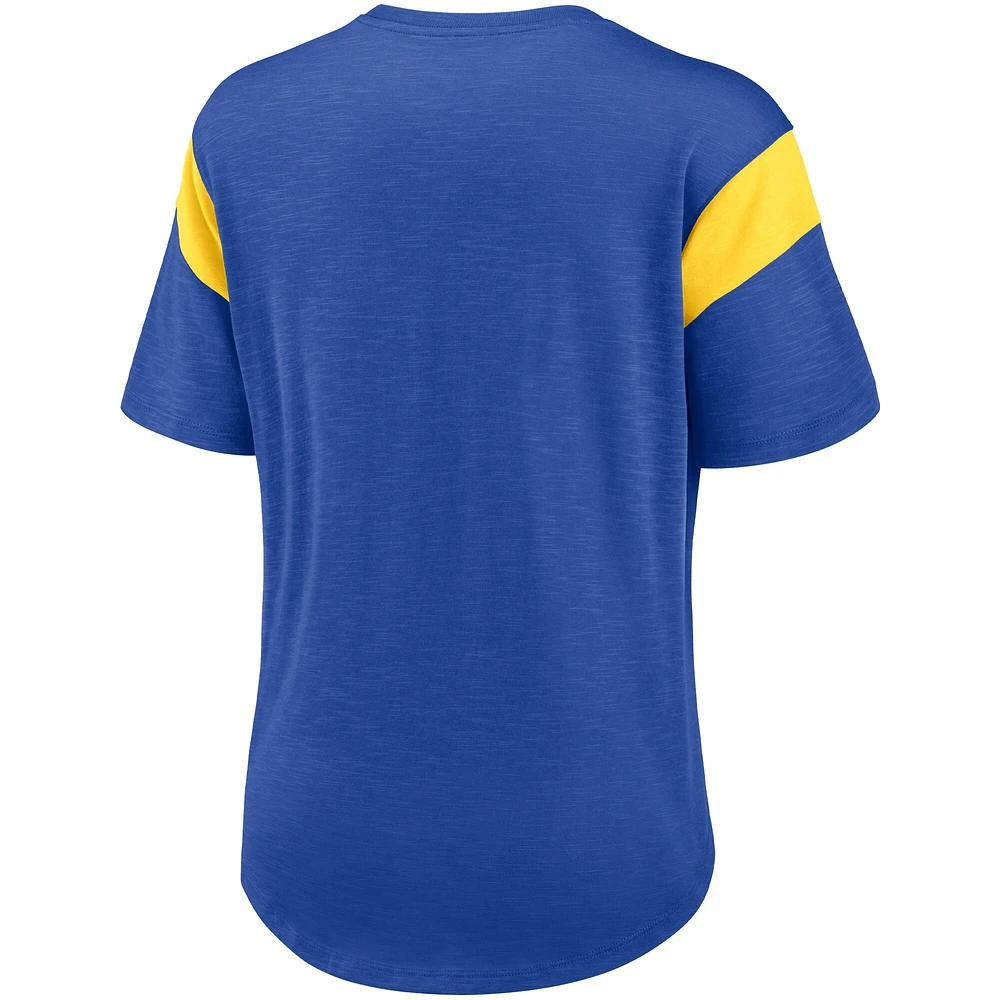 Haut tendance Nike Heather Royal Los Angeles Rams pour femme avec logo principal