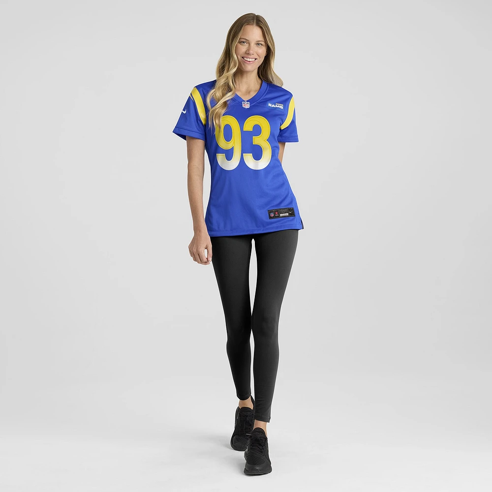 Women's Nike Jack Heflin  Royal Los Angeles Rams Team Game Jersey
