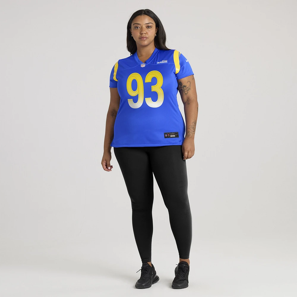 Women's Nike Jack Heflin  Royal Los Angeles Rams Team Game Jersey
