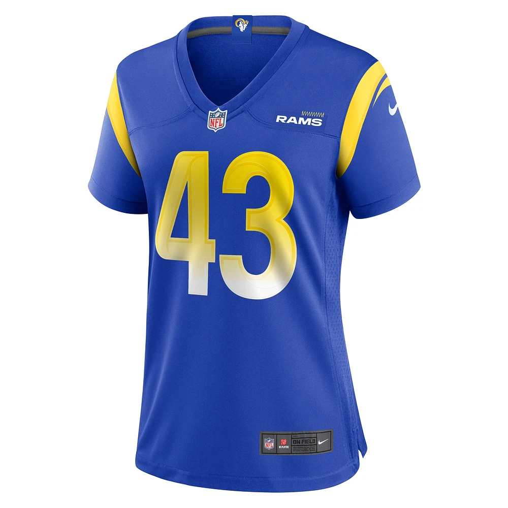 Maillot de match Nike Joshua Karty Royal Los Angeles Rams pour femme