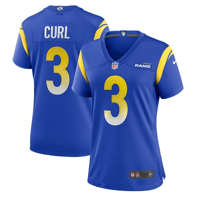 Maillot de match l'équipe Nike Kamren Curl Royal Los Angeles Rams pour femme