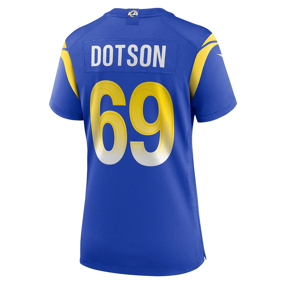 Women's Nike Kevin Dotson  Royal Los Angeles Rams Game Jersey