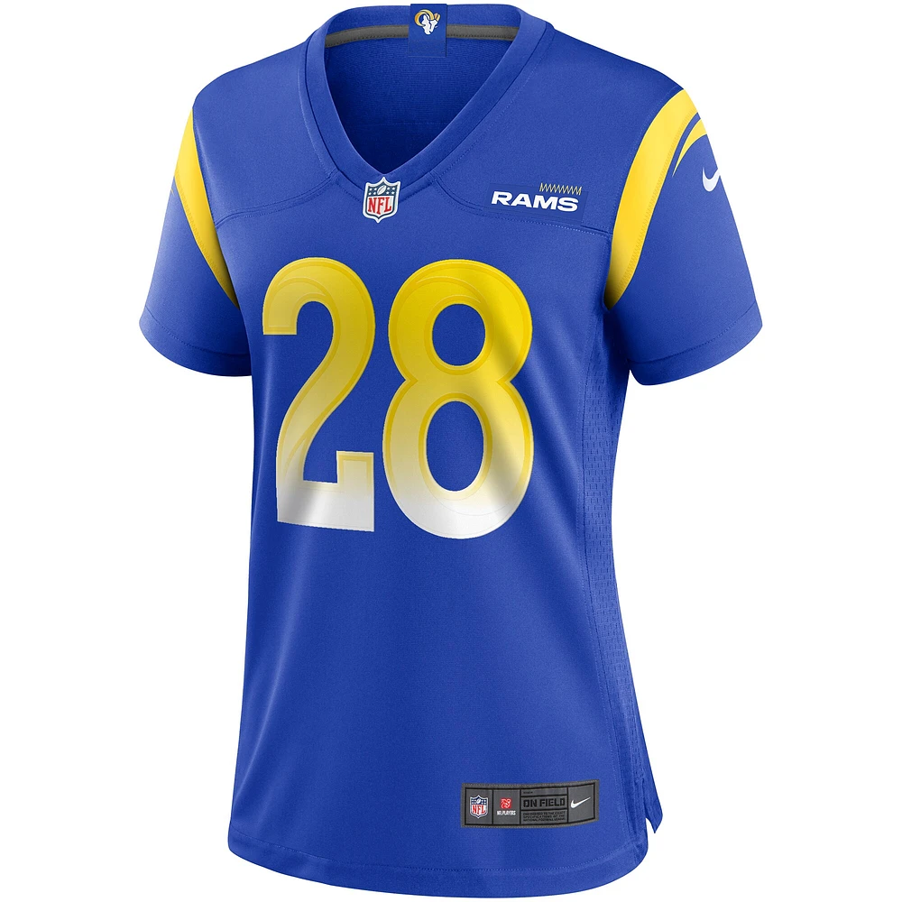 Maillot de joueur retraité Nike Marshall Faulk Royal Los Angeles Rams Game pour femme