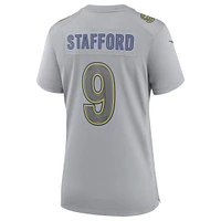 maillot Nike Matthew Stafford pour femme, gris, Los Angeles Rams Atmosphere Fashion Game,