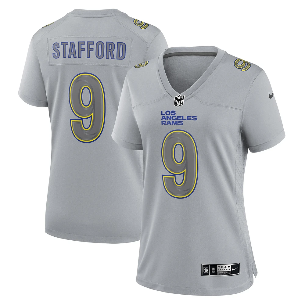 maillot Nike Matthew Stafford pour femme, gris, Los Angeles Rams Atmosphere Fashion Game,