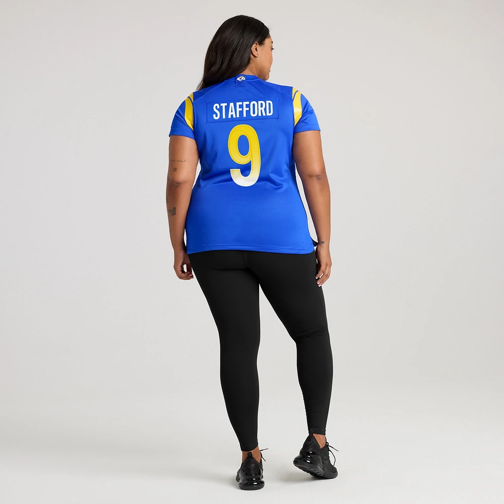 Maillot de match Nike Matthew Stafford Royal Los Angeles Rams pour femme