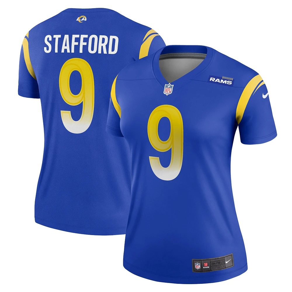 Haut Nike pour femme Matthew Stafford Royal Los Angeles Rams Legend Player Performance