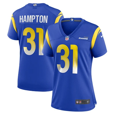 Maillot de match à domicile Nike Nick Hampton Royal Los Angeles Rams pour femme