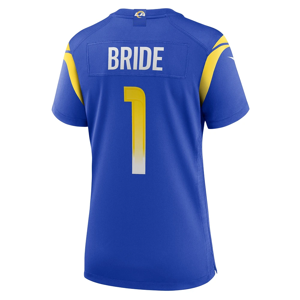 Maillot de match Nike numéro 1 Bride Royal Los Angeles Rams pour femme