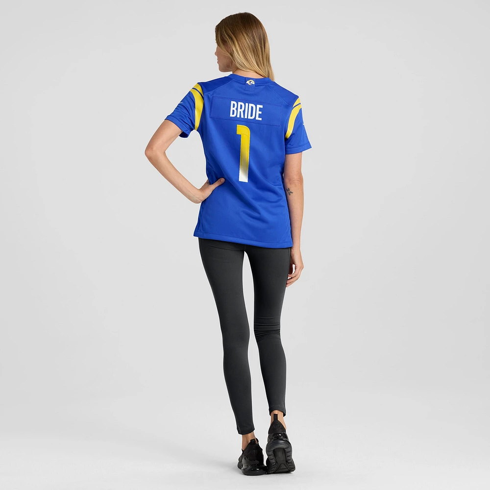 Maillot de match Nike numéro 1 Bride Royal Los Angeles Rams pour femme