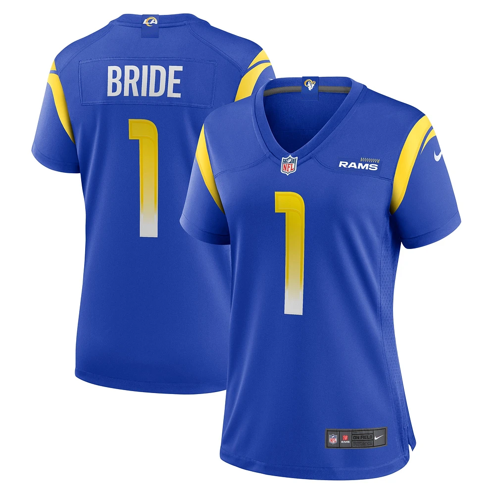 Maillot de match Nike numéro 1 Bride Royal Los Angeles Rams pour femme