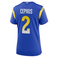 Maillot de match l'équipe Nike Quintez Cephus Royal Los Angeles Rams pour femme