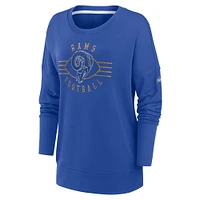 Sweat-shirt à enfiler Nike Royal Los Angeles Rams Rewind Playback Icon Performance pour femme