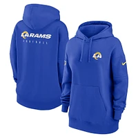 Women's Nike Royal Los Angeles Rams Sideline Club Fleece Pullover Hoodie