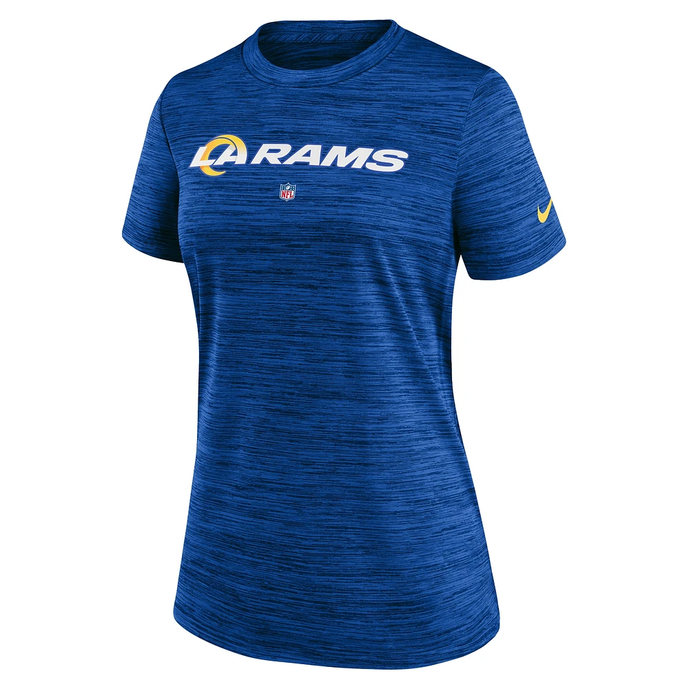 T-shirt pour femme Nike Royal Los Angeles Rams Sideline Velocity Performance