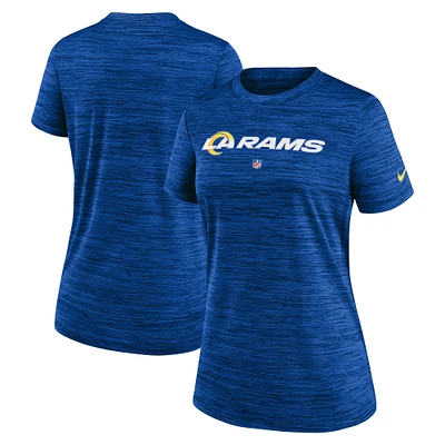 T-shirt pour femme Nike Royal Los Angeles Rams Sideline Velocity Performance