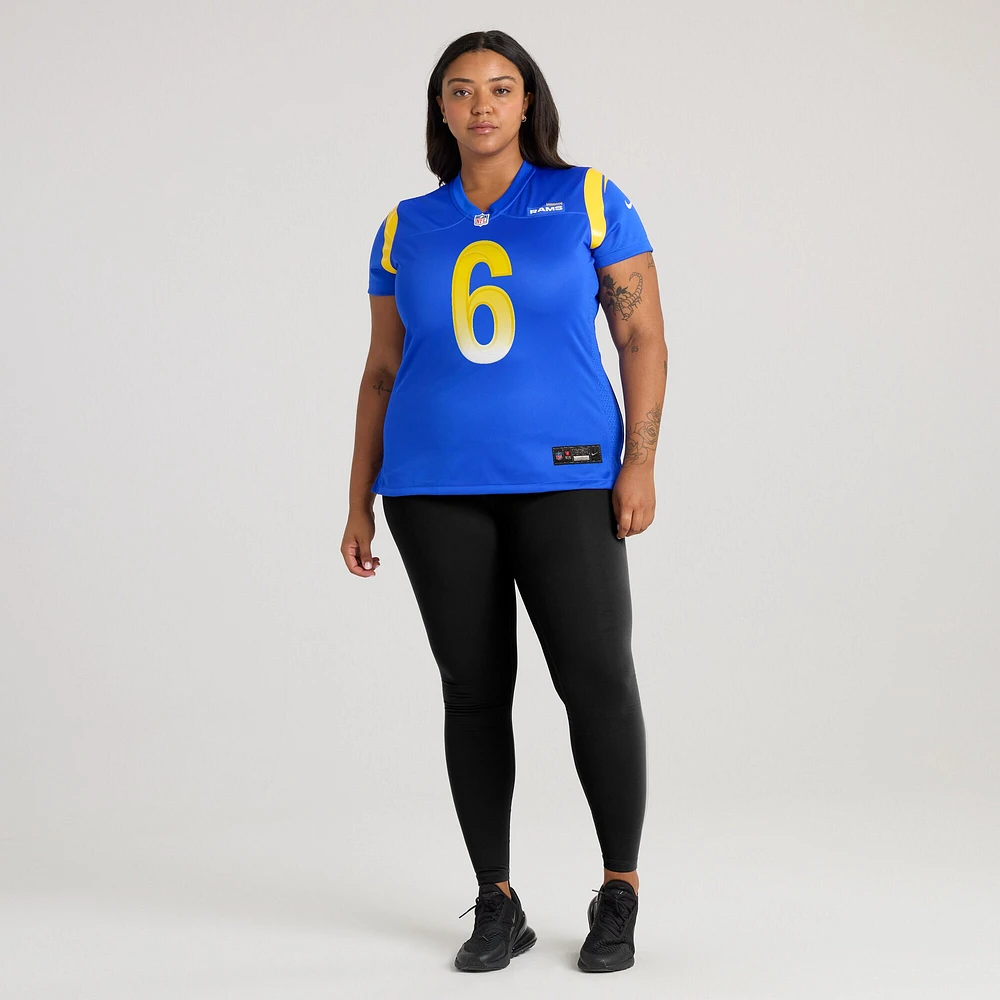 Maillot de match l'équipe Nike Tre'Vius Hodges-Tomlinson Royal Los Angeles Rams pour femme