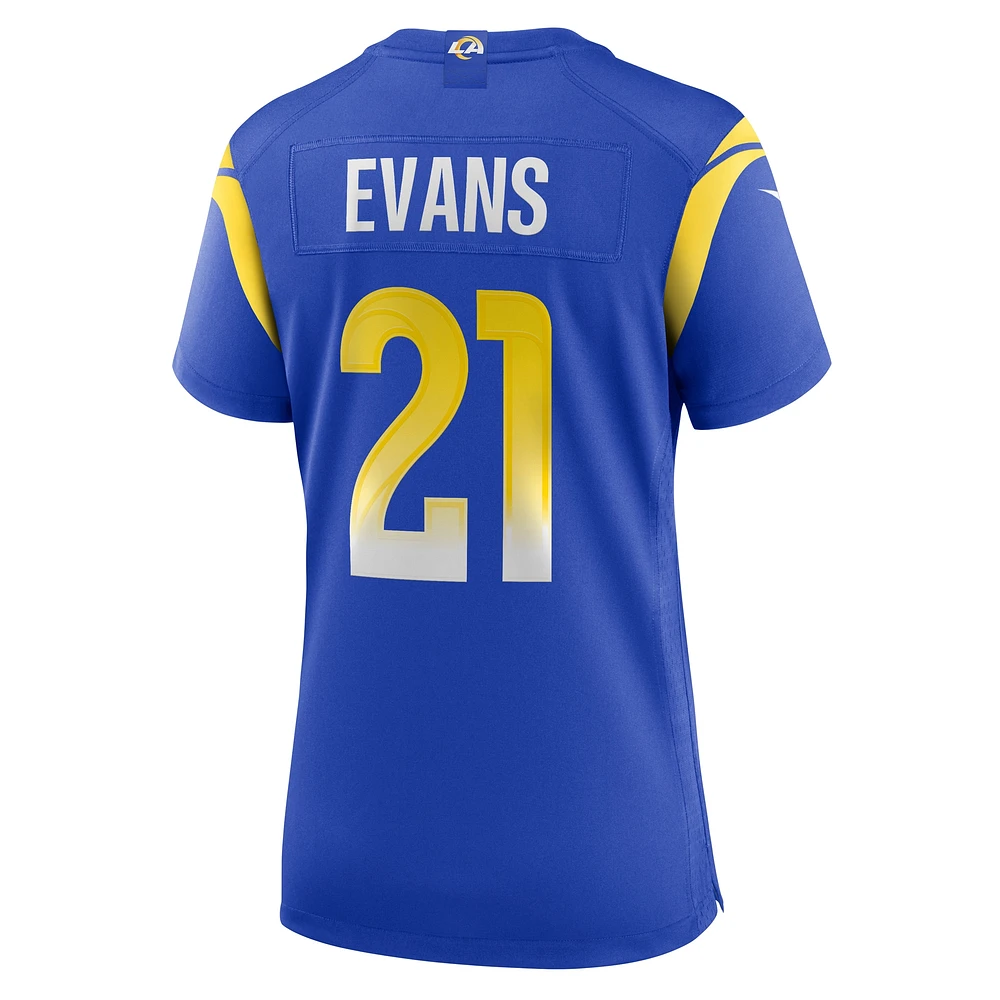 Maillot de match à domicile Nike Zach Evans Royal Los Angeles Rams pour Femme