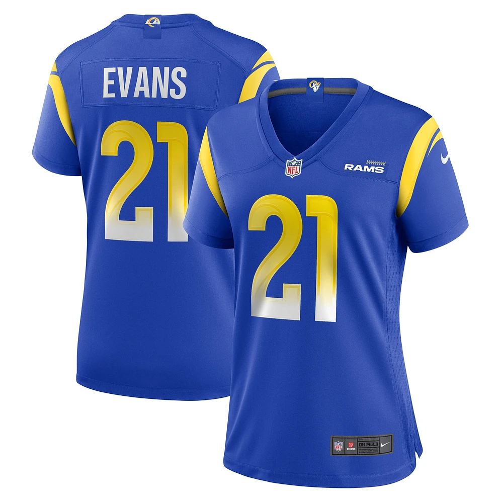 Maillot de match à domicile Nike Zach Evans Royal Los Angeles Rams pour Femme