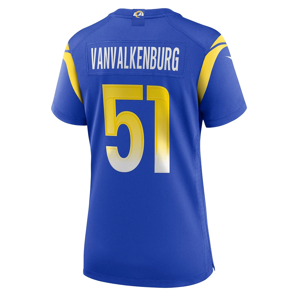 Maillot Nike Zach VanValkenburg Royal Los Angeles Rams Team Game pour femme