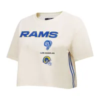 Women's Pro Standard Cream Los Angeles Rams Retro Classic Boxy Cropped T- Shirt