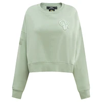 Women's Pro Standard  Light Green Los Angeles Rams Neutral Pullover Sweatshirt