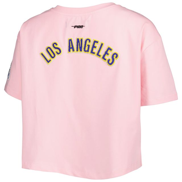 T-shirt court carré rose Pro Standard des Rams de Los Angeles pour femmes