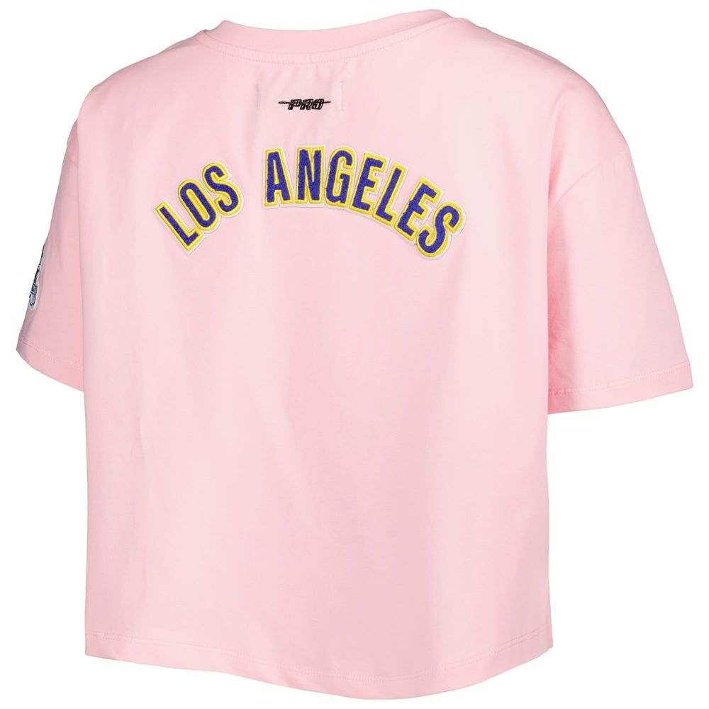 Women's Pro Standard Pink Los Angeles Rams Cropped Boxy T-Shirt