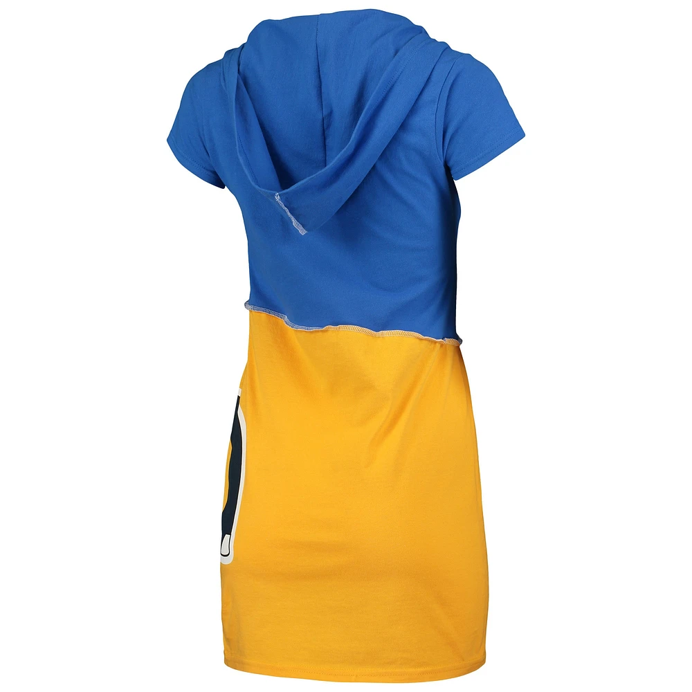 Refried Apparel - Robe courte à capuche durable Los Angeles Rams Royal/Doré pour femme