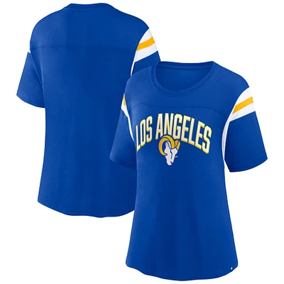 Women's Royal Los Angeles Rams Earned Stripes T-Shirt