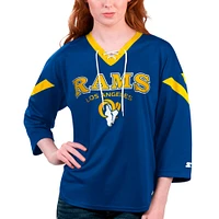 T-shirt à manches 3/4 lacets Starter Royal Los Angeles Rams Rally pour femme