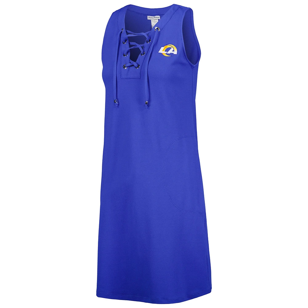 Women's Tommy Bahama Royal Los Angeles Rams Island Cays Lace-Up Dress