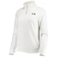 Women's Vineyard Vines White Los Angeles Rams Shep Shirt Quarter-Zip Sweatshirt