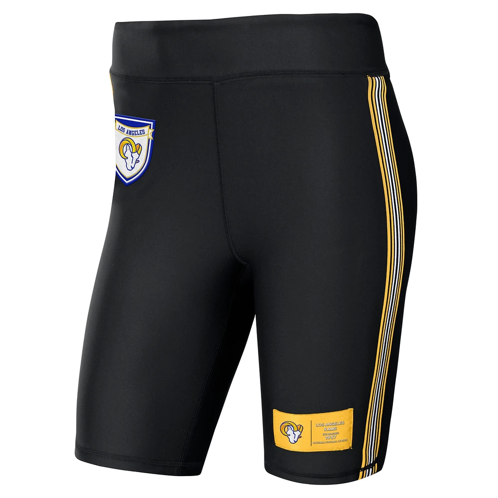 Women's WEAR by Erin Andrews Black Los Angeles Rams Biker Shorts