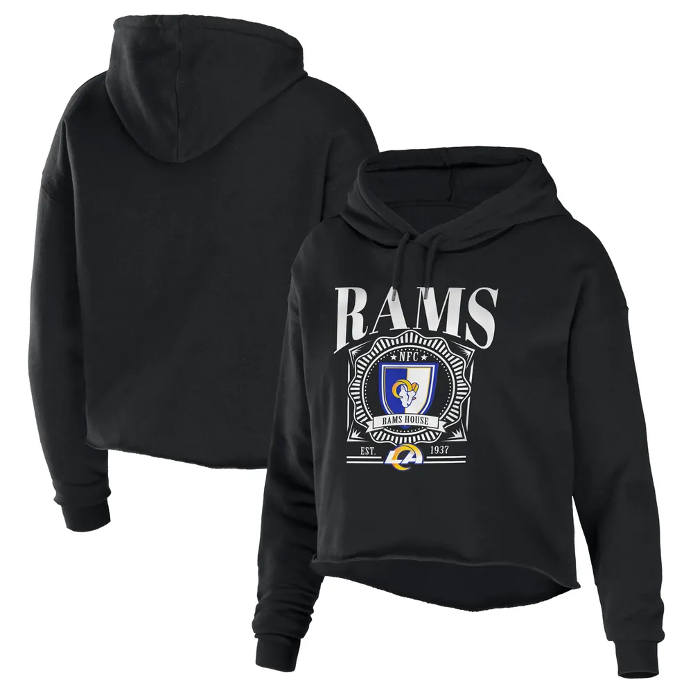 Lids Los Angeles Rams WEAR by Erin Andrews Women's Cropped Sponge Fleece  Pullover Hoodie - Black