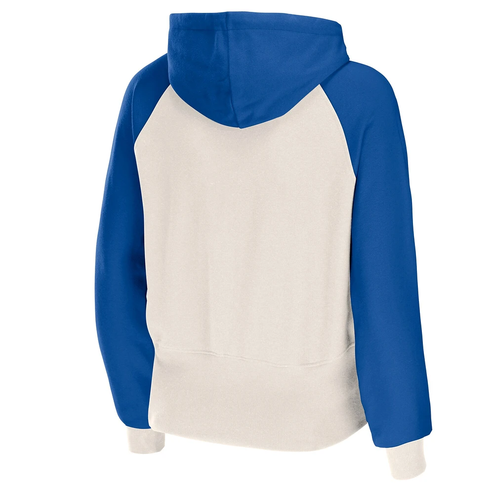 Sweat à capuche léger fermeture éclair intégrale colorblock crème Los Angeles Rams pour femme WEAR by Erin Andrews