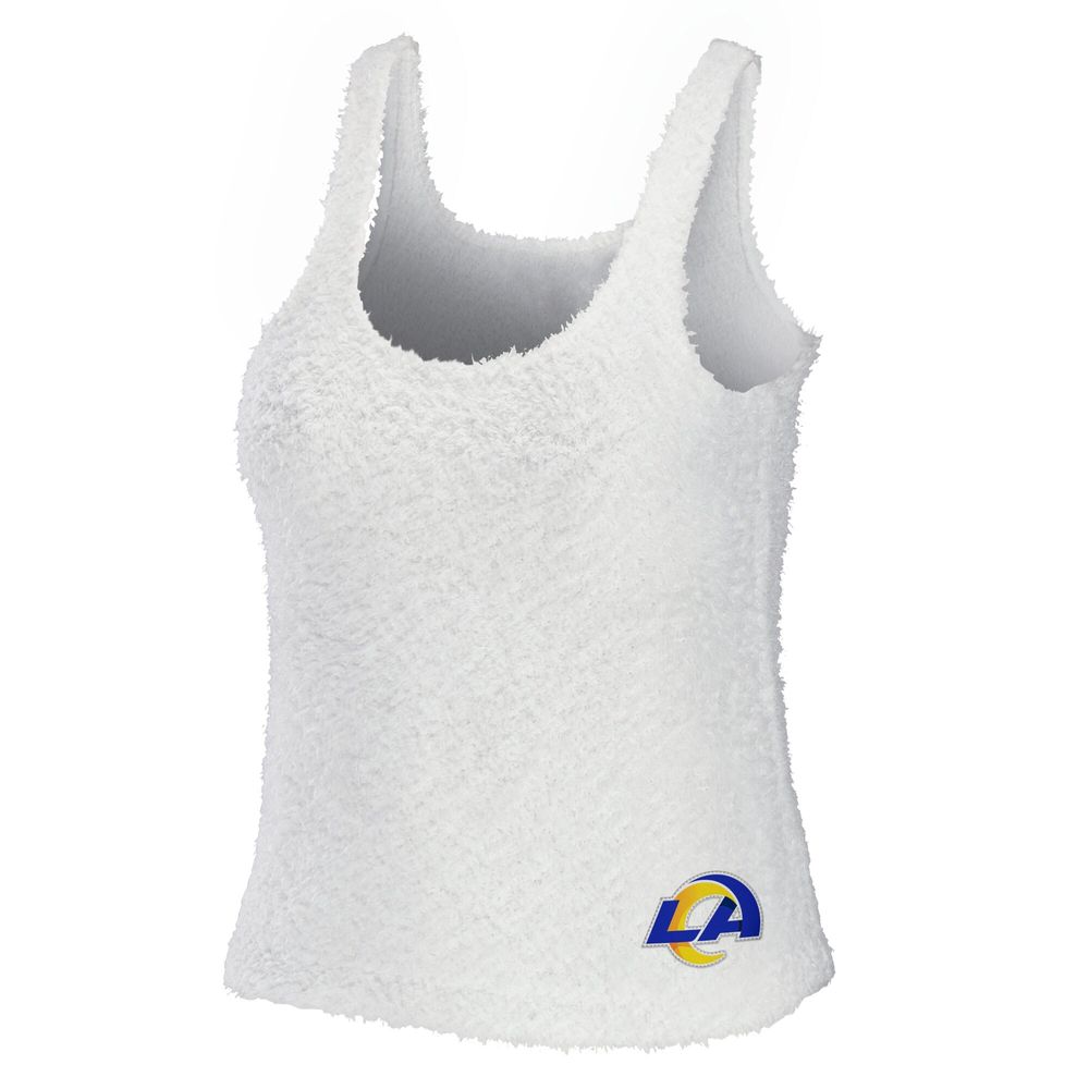 Women's WEAR by Erin Andrews Cream Los Angeles Rams Cozy Scoop Neck Tank Top & Pants Sleep Set