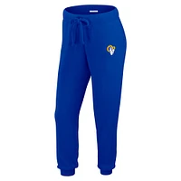 Women's WEAR by Erin Andrews  Cream Los Angeles Rams Plus Knitted Tri-Blend Long Sleeve T-Shirt & Pants Lounge Set