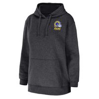 Women's WEAR by Erin Andrews Heather Charcoal Los Angeles Rams Fleece Pullover Hoodie