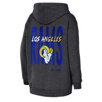 Women's WEAR by Erin Andrews Heather Charcoal Los Angeles Rams Fleece Pullover Hoodie