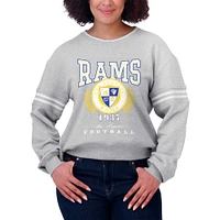 Women's WEAR by Erin Andrews Heather Gray Los Angeles Rams Cropped Pullover Sweatshirt