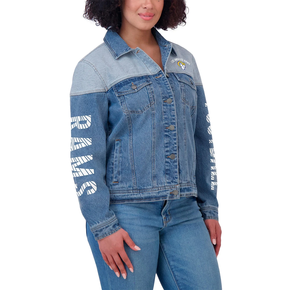 Veste en jean boutonnée pour femme WEAR by Erin Andrews des Los Angeles Rams