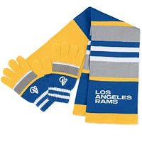 Ensemble gants et écharpe à rayures Los Angeles Rams pour femme WEAR by Erin Andrews