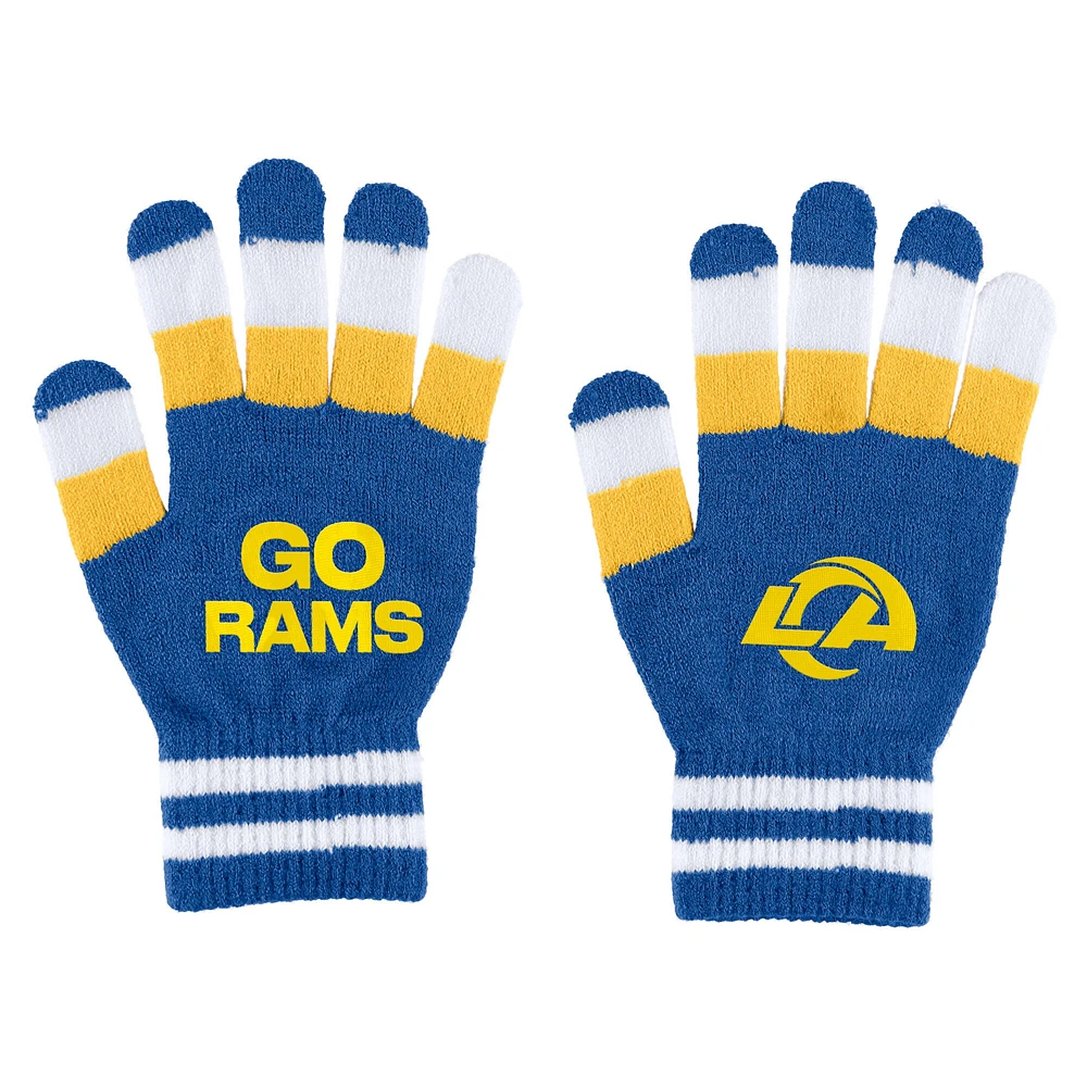 Ensemble écharpe et gants rayés WEAR by Erin Andrews pour femme des Los Angeles Rams