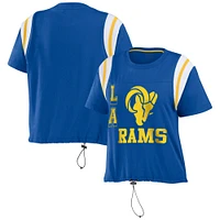 T-shirt à blocs de couleurs cintré Royal Los Angeles Rams pour femme WEAR by Erin Andrews