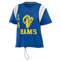 T-shirt à blocs de couleurs cintré Royal Los Angeles Rams pour femme WEAR by Erin Andrews