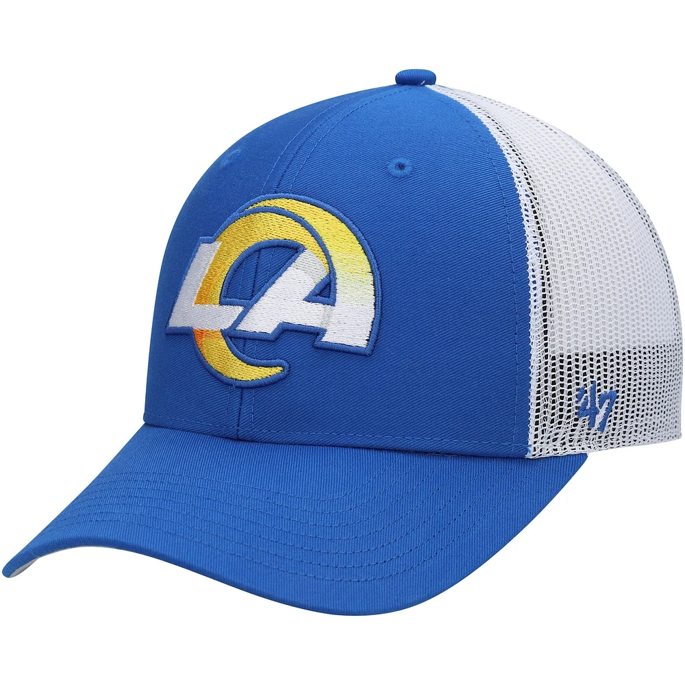 Youth '47 Royal/White Los Angeles Rams Adjustable Trucker Hat