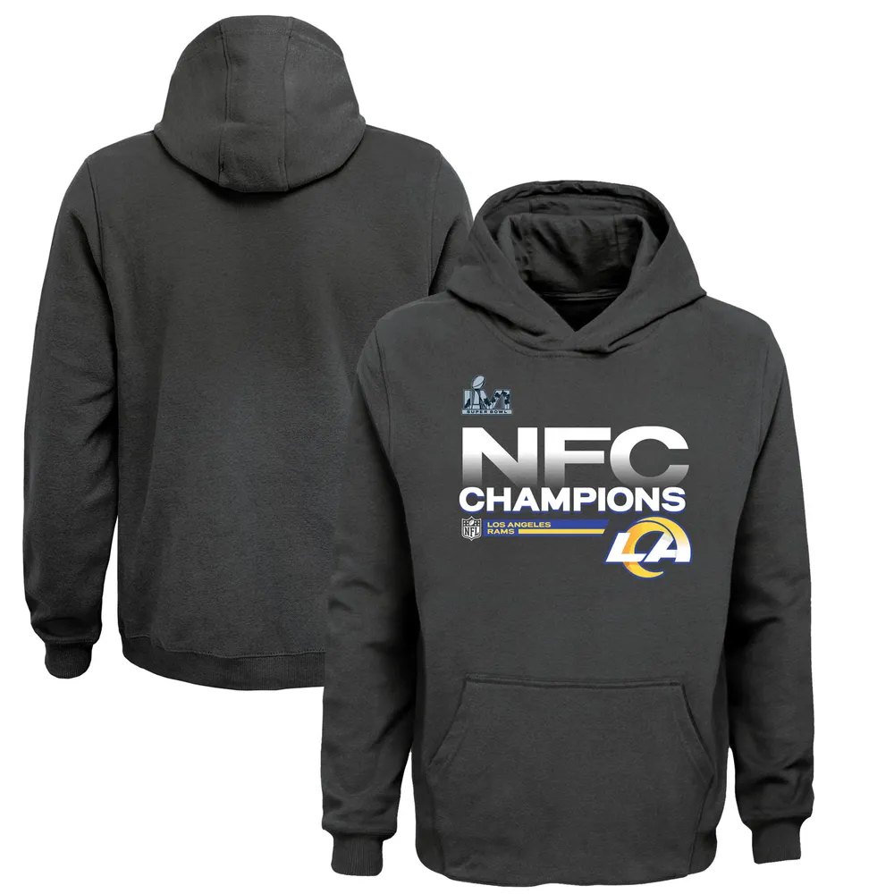 Los Angeles Rams Fanatics Branded By Design Raglan Pullover Hoodie -  Heathered Gray/Royal