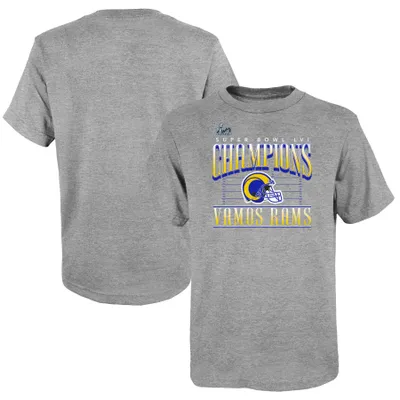 Women's Fanatics Branded Royal/Gold Los Angeles Rams Super Bowl LVI Champions Tie-Dye T-Shirt